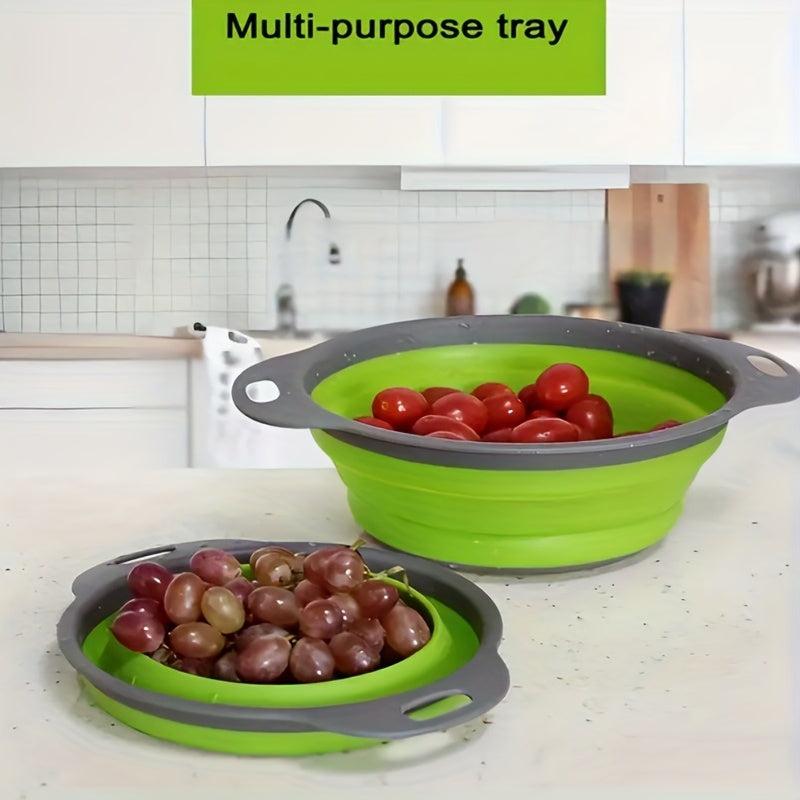 Silicone Collapsible Colander Set for Draining Pasta, Vegetables, Fruits