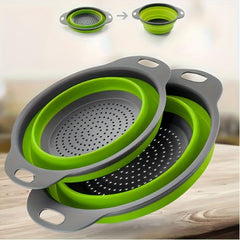 Silicone Collapsible Colander Set for Draining Pasta, Vegetables, Fruits
