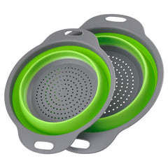 Silicone Collapsible Colander Set for Draining Pasta, Vegetables, Fruits
