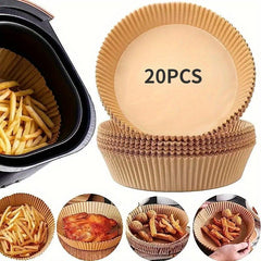Disposable Air Fryer Liners 100pcs 16-19cm Paper Liner for Basket Bowls Trays