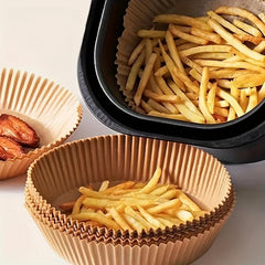 Disposable Air Fryer Liners 100pcs 16-19cm Paper Liner for Basket Bowls Trays