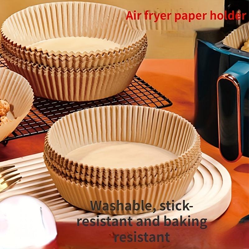 Disposable Air Fryer Liners 100pcs 16-19cm Paper Liner for Basket Bowls Trays