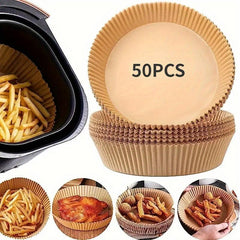 Disposable Air Fryer Liners 100pcs 16-19cm Paper Liner for Basket Bowls Trays