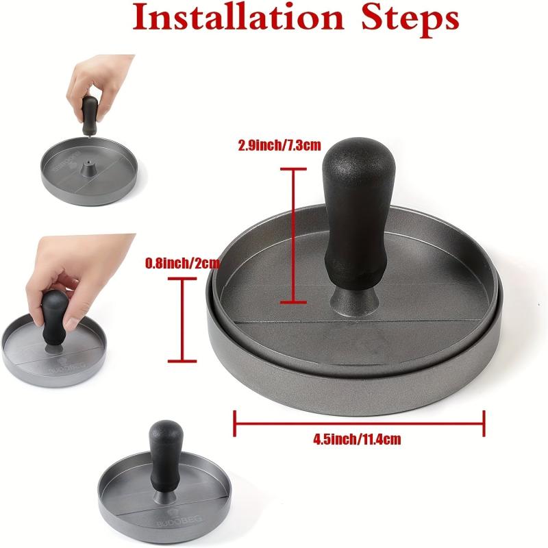 Non Stick Aluminum Burger Press for Burgers Patties Meatballs Grilling Cooking