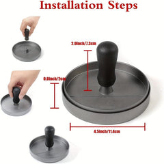 Non Stick Aluminum Burger Press for Burgers Patties Meatballs Grilling Cooking