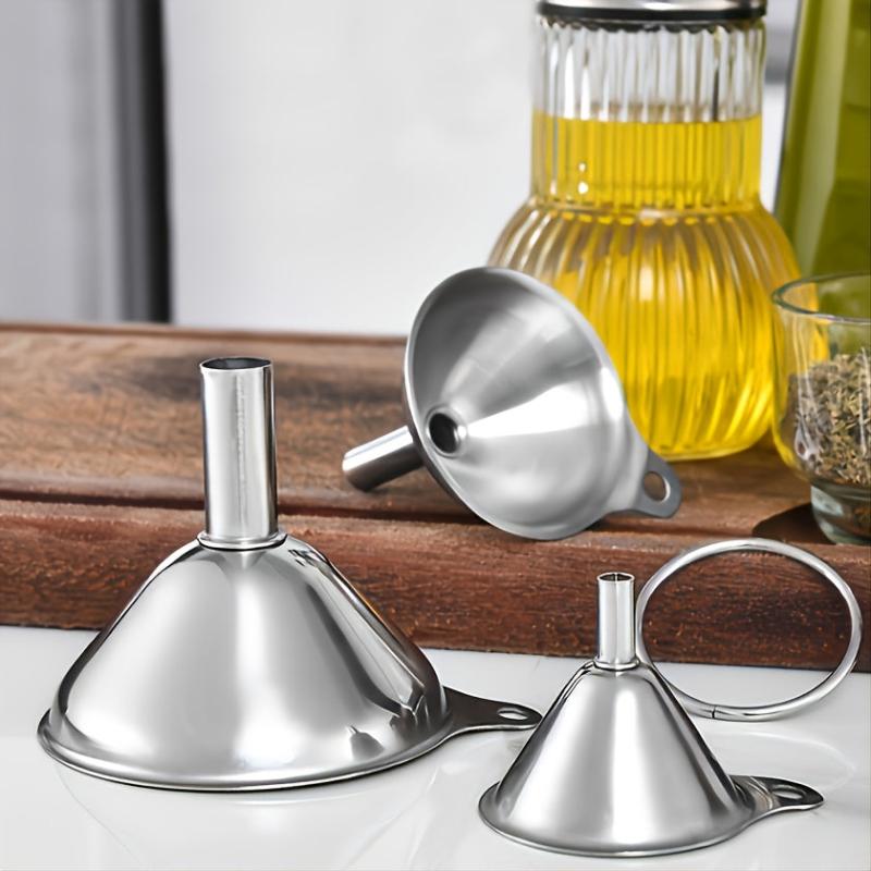 5pcs Set Stainless Steel Large Kitchen Funnel for Draining Wine Bottles