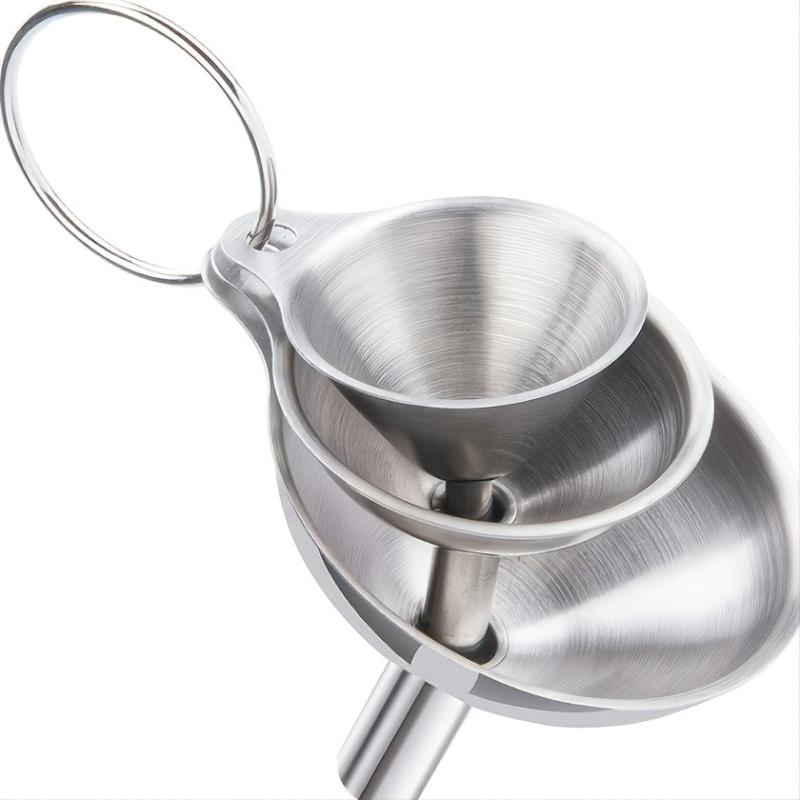 5pcs Set Stainless Steel Large Kitchen Funnel for Draining Wine Bottles