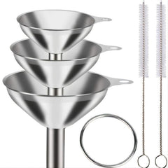 5pcs Set Stainless Steel Large Kitchen Funnel for Draining Wine Bottles