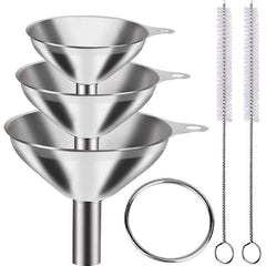 5pcs Set Stainless Steel Large Kitchen Funnel for Draining Wine Bottles