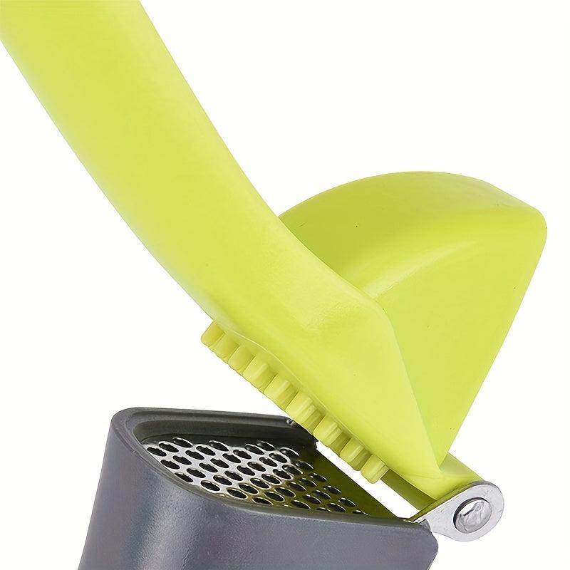Green Stainless Steel Garlic Press Manual Crusher