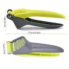 Green Stainless Steel Garlic Press Manual Crusher