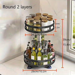 Rotatable Spice Bottle Storage Tray Countertop Storage Rack