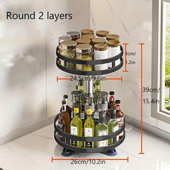 Rotatable Spice Bottle Storage Tray Countertop Storage Rack