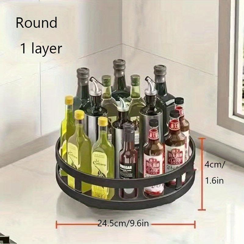 Rotatable Spice Bottle Storage Tray Countertop Storage Rack