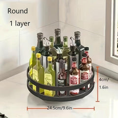 Rotatable Spice Bottle Storage Tray Countertop Storage Rack
