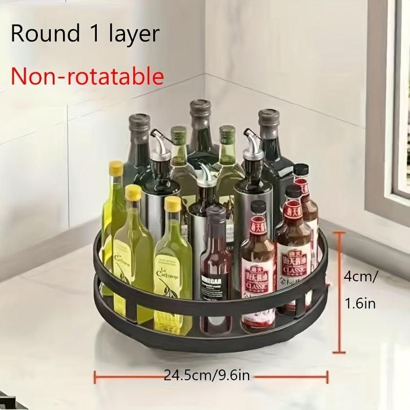 Rotatable Spice Bottle Storage Tray Countertop Storage Rack