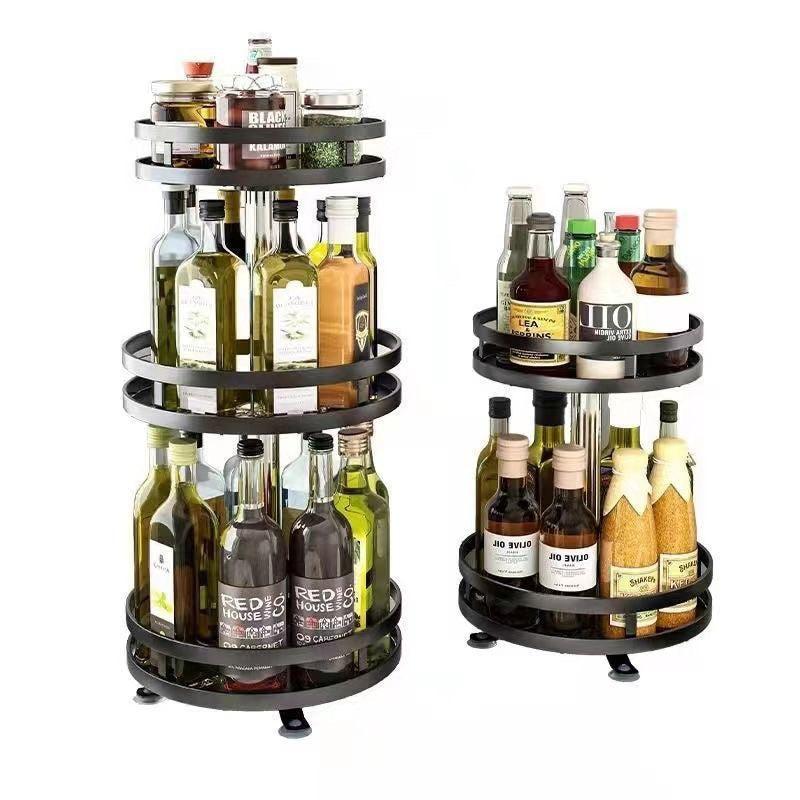 Rotatable Spice Bottle Storage Tray Countertop Storage Rack
