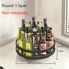 Rotatable Spice Bottle Storage Tray Countertop Storage Rack