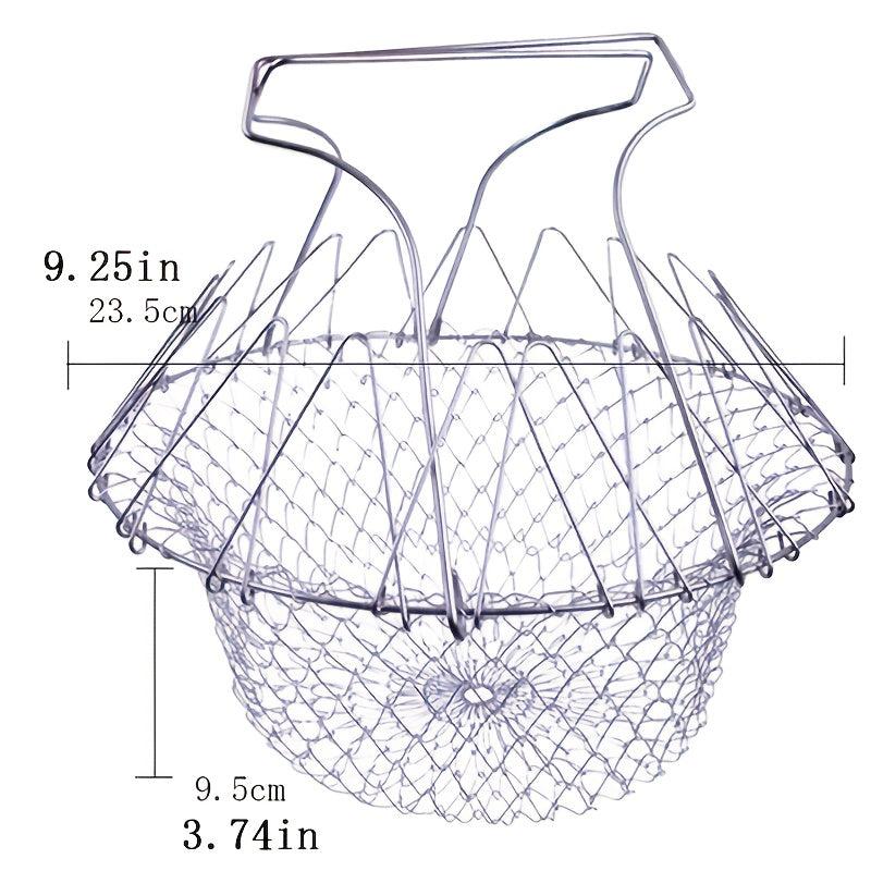 Collapsible Steam Rinse Filter French Chef Basket Drainer