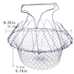 Collapsible Steam Rinse Filter French Chef Basket Drainer
