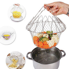 Collapsible Steam Rinse Filter French Chef Basket Drainer