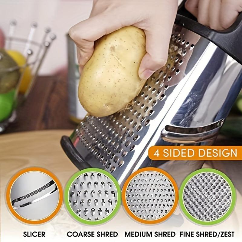 Stainless Steel Box Grater with Container - Multifunctional Vegetable Grater