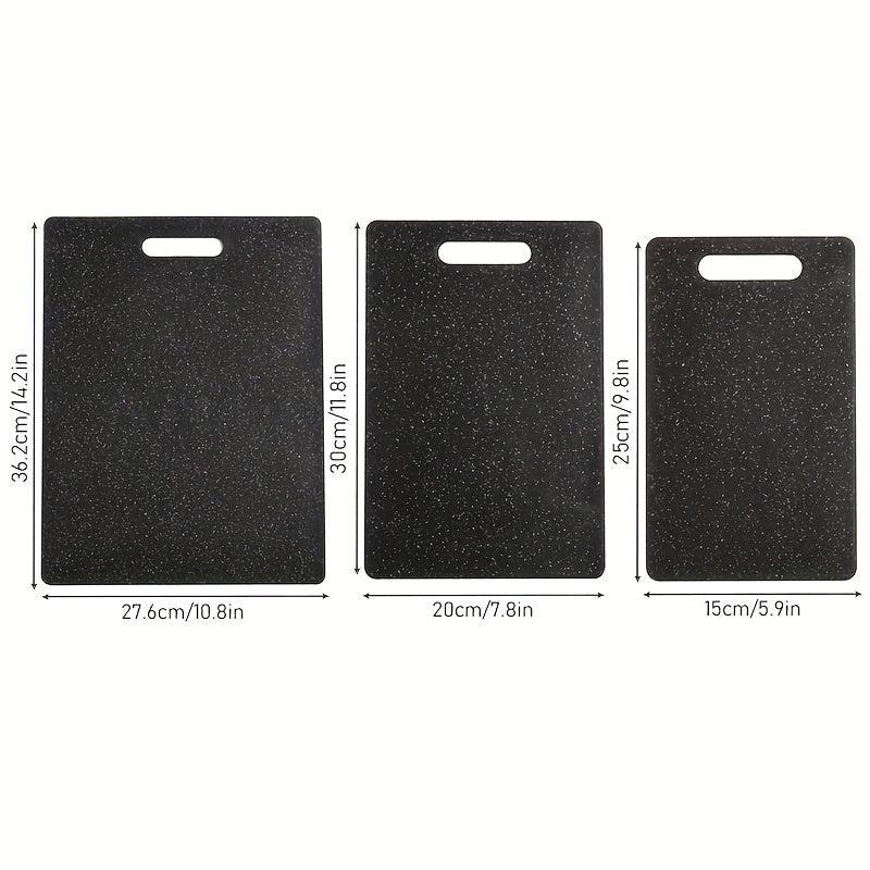 3pcs Kitchen Cutting Board Set Plastic Chopping Board Easy Grip Handle