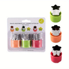 3pcs Vegetable Cutter Shapes Set Stainless Steel Cookie Cutters