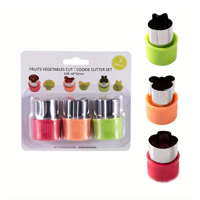 3pcs Vegetable Cutter Shapes Set Stainless Steel Cookie Cutters