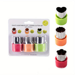3pcs Vegetable Cutter Shapes Set Stainless Steel Cookie Cutters