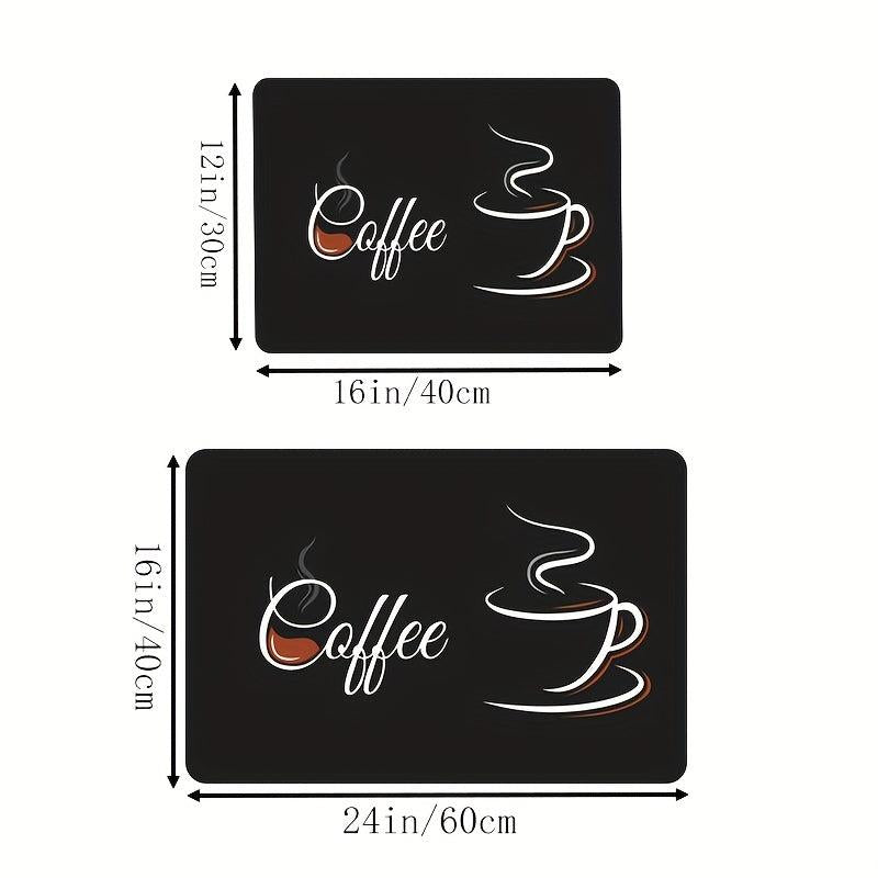 Rubber Coffee Mat for Kitchen Counter & Coffee Bar Vintage Style