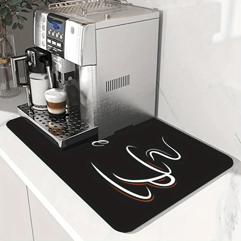 Rubber Coffee Mat for Kitchen Counter & Coffee Bar Vintage Style