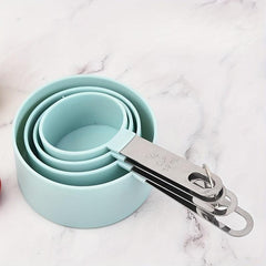 8-pc Silicone Measuring Cups & Spoons Set Rustproof Handle Baking Tool