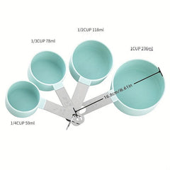 8-pc Silicone Measuring Cups & Spoons Set Rustproof Handle Baking Tool