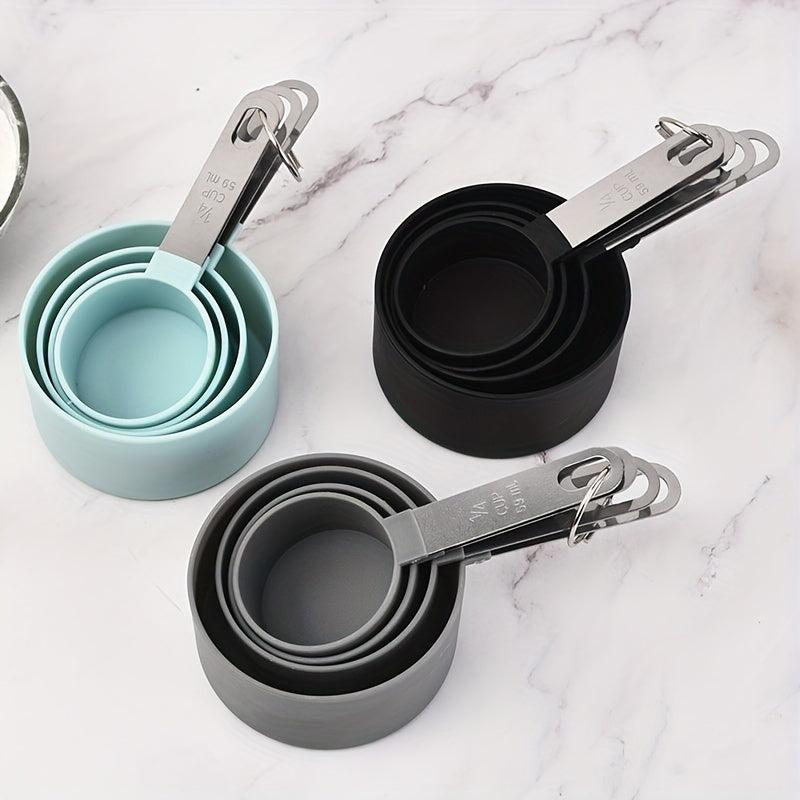 8-pc Silicone Measuring Cups & Spoons Set Rustproof Handle Baking Tool