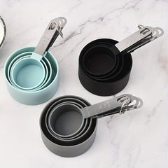 8-pc Silicone Measuring Cups & Spoons Set Rustproof Handle Baking Tool