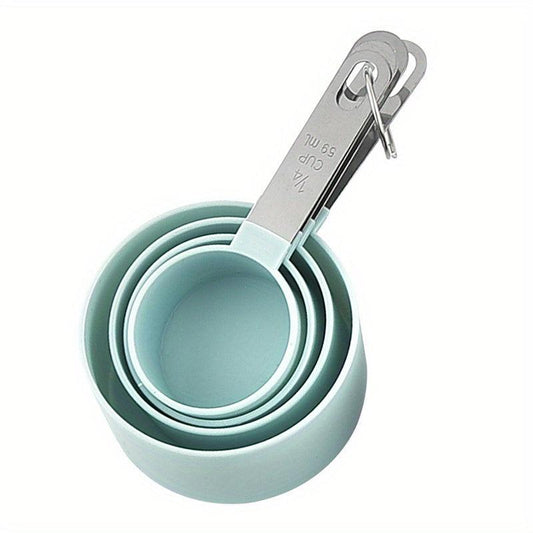 8-pc Silicone Measuring Cups & Spoons Set Rustproof Handle Baking Tool