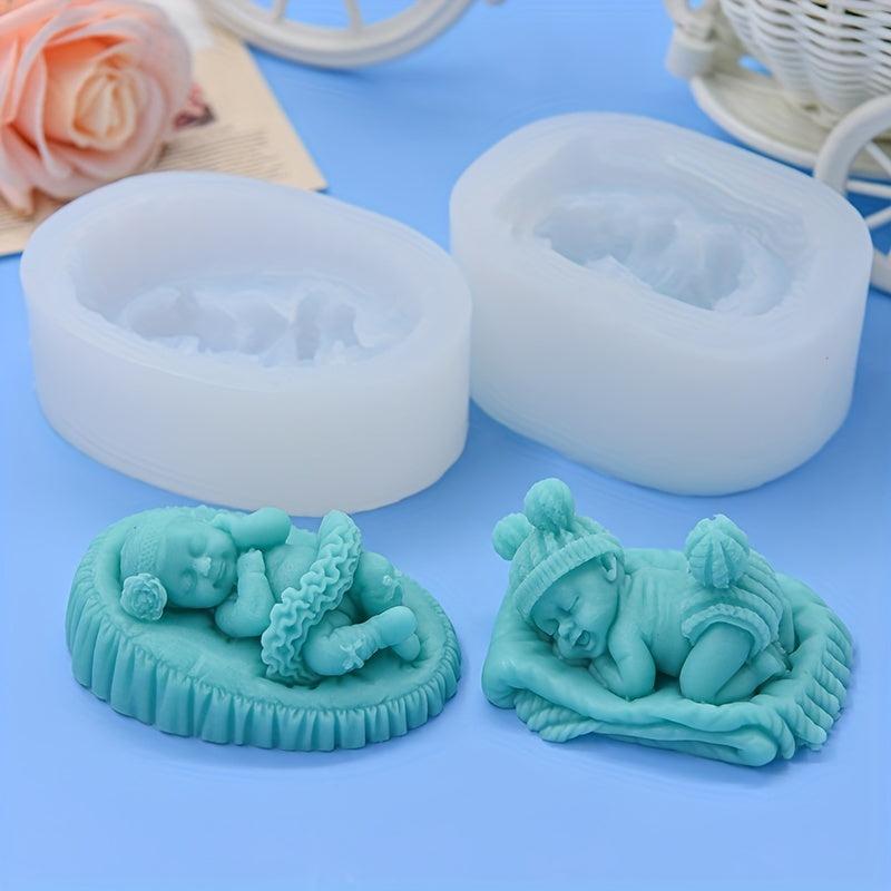 1pc Sleeping Baby Chocolate Mold 3D Silicone Mold Boy And Girl Candy Mold