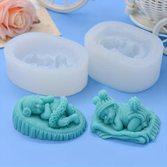 1pc Sleeping Baby Chocolate Mold 3D Silicone Mold Boy And Girl Candy Mold