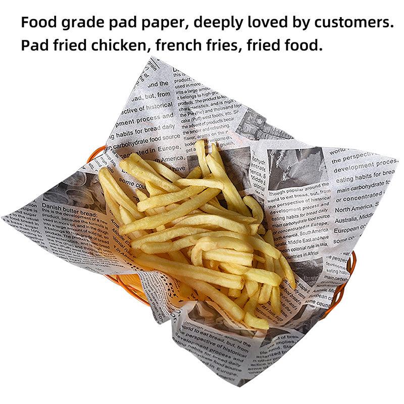 100pcs Wax Paper Food Wrapping Paper Burger Fries Sandwich Greaseproof Baking
