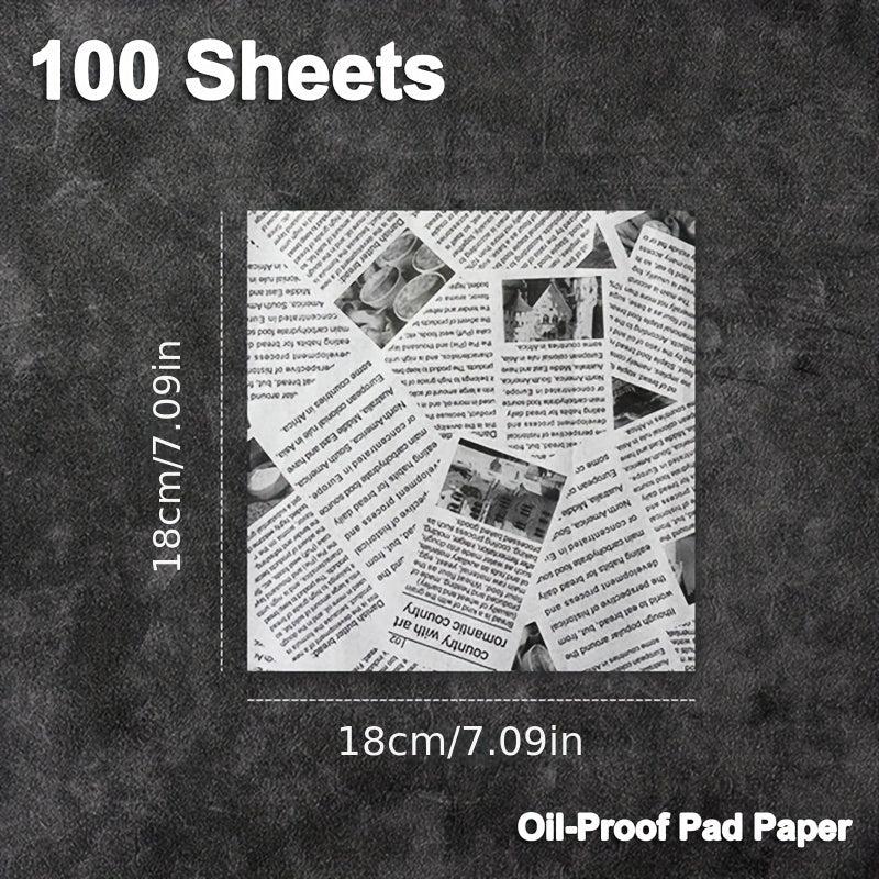 100pcs Wax Paper Food Wrapping Paper Burger Fries Sandwich Greaseproof Baking