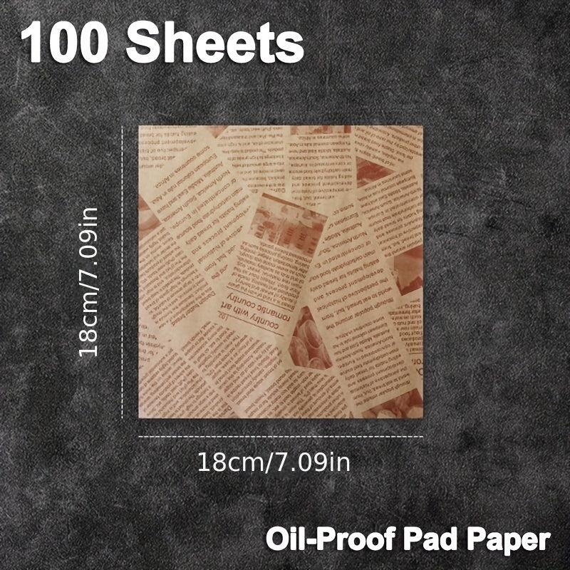 100pcs Wax Paper Food Wrapping Paper Burger Fries Sandwich Greaseproof Baking