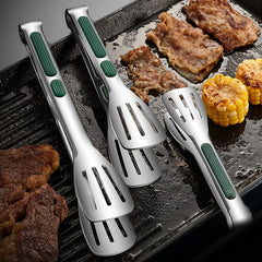 Stainless Steel Food Tongs Non Slip BBQ Grill Buffet Clamp