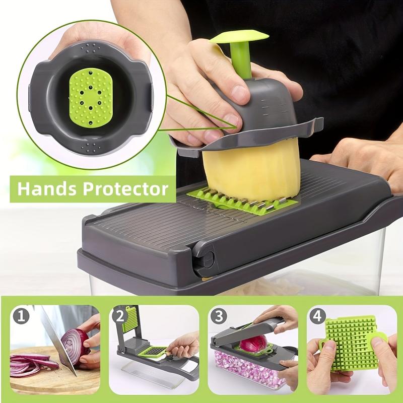 12 In 1 Vegetable Chopper Onion Chopper Stainless Steel Blades Mandolin Slicer