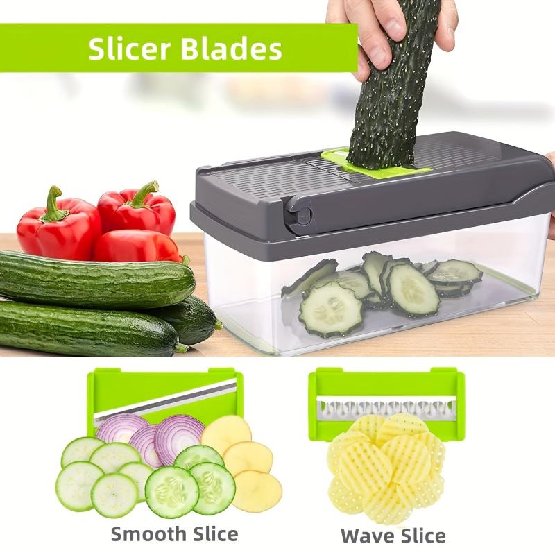 12 In 1 Vegetable Chopper Onion Chopper Stainless Steel Blades Mandolin Slicer