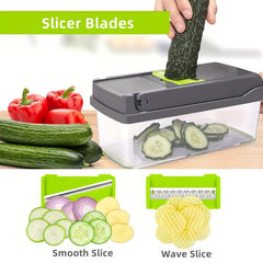 12 In 1 Vegetable Chopper Onion Chopper Stainless Steel Blades Mandolin Slicer