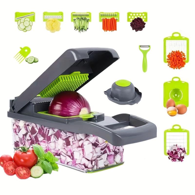 12 In 1 Vegetable Chopper Onion Chopper Stainless Steel Blades Mandolin Slicer