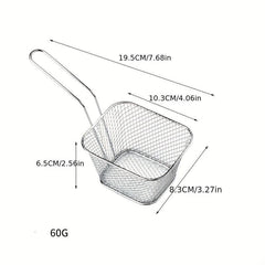 Stainless Steel Frying Mesh Basket, Easy to Clean, Dishwasher Safe