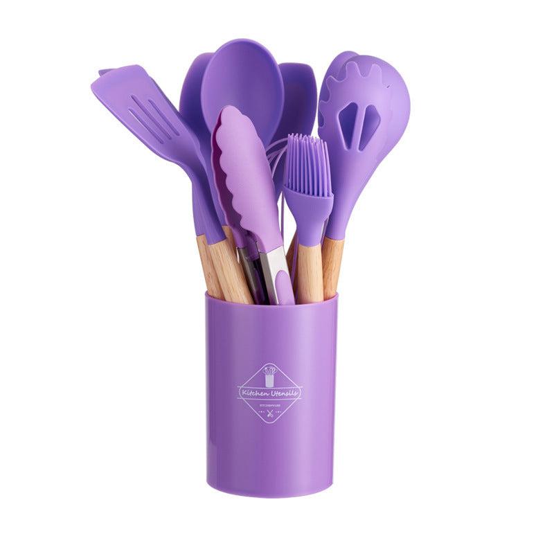 12pcs Non Stick Silicone Kitchen Utensil Set w/ Holder