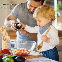 6pcs Burned Bamboo Spoons Set - Friends TV Show Merchandise